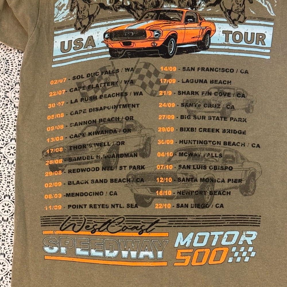 West Coast Speedway Tour Graphic T-Shirt - Olive